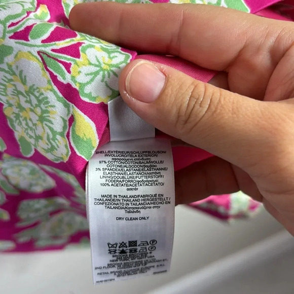 Brooks Brothers 346 Sleeveless Cotton Floral Shift Dress Pink Green size 8 - Picture 10 of 13